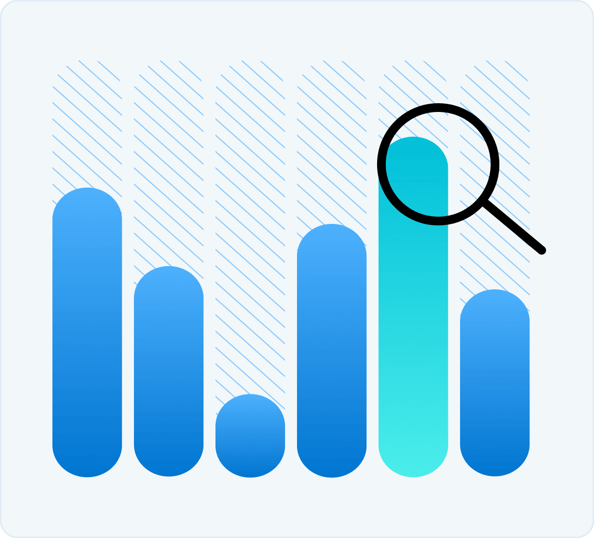 Bar chart illustration representing higher search rankings through site performance