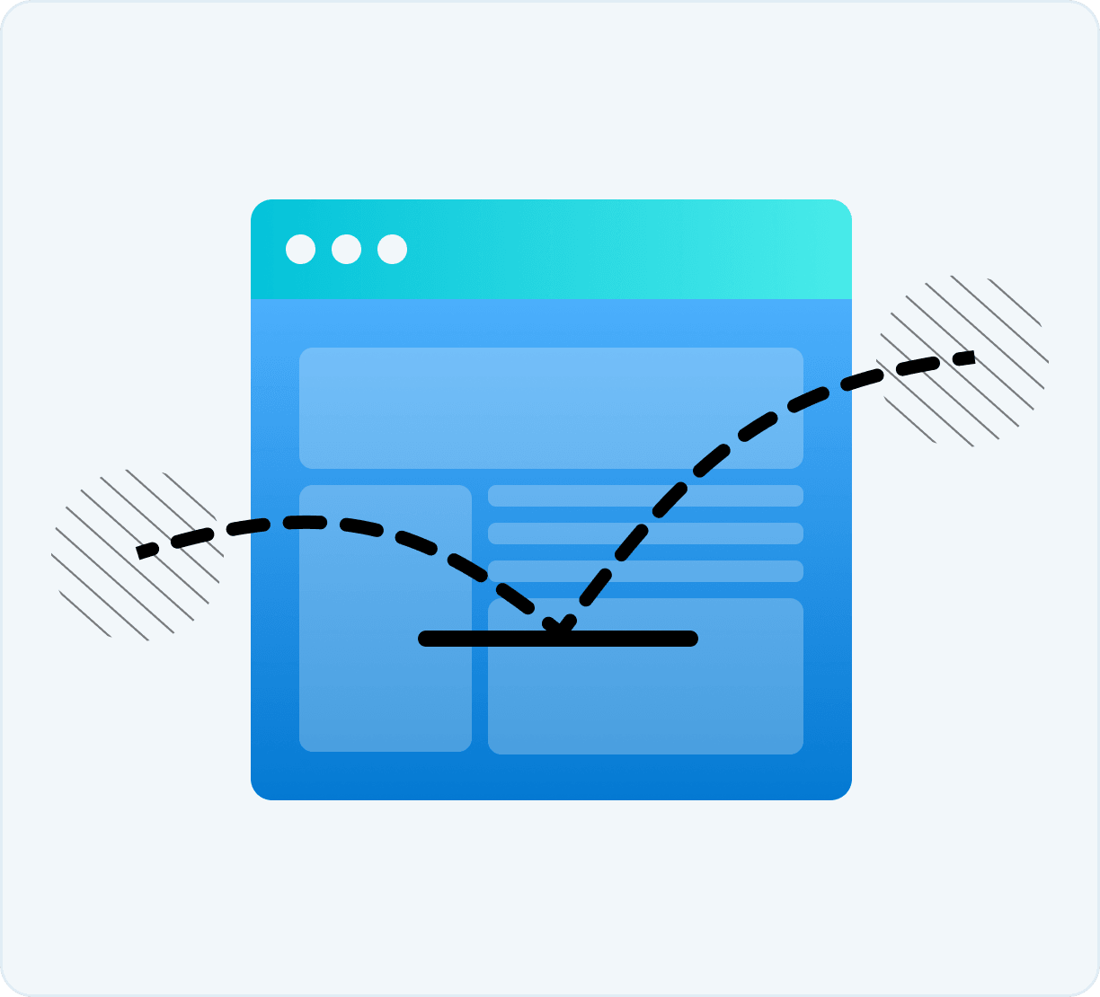 Abstract illustration representing lower bounce rates and improved user retention