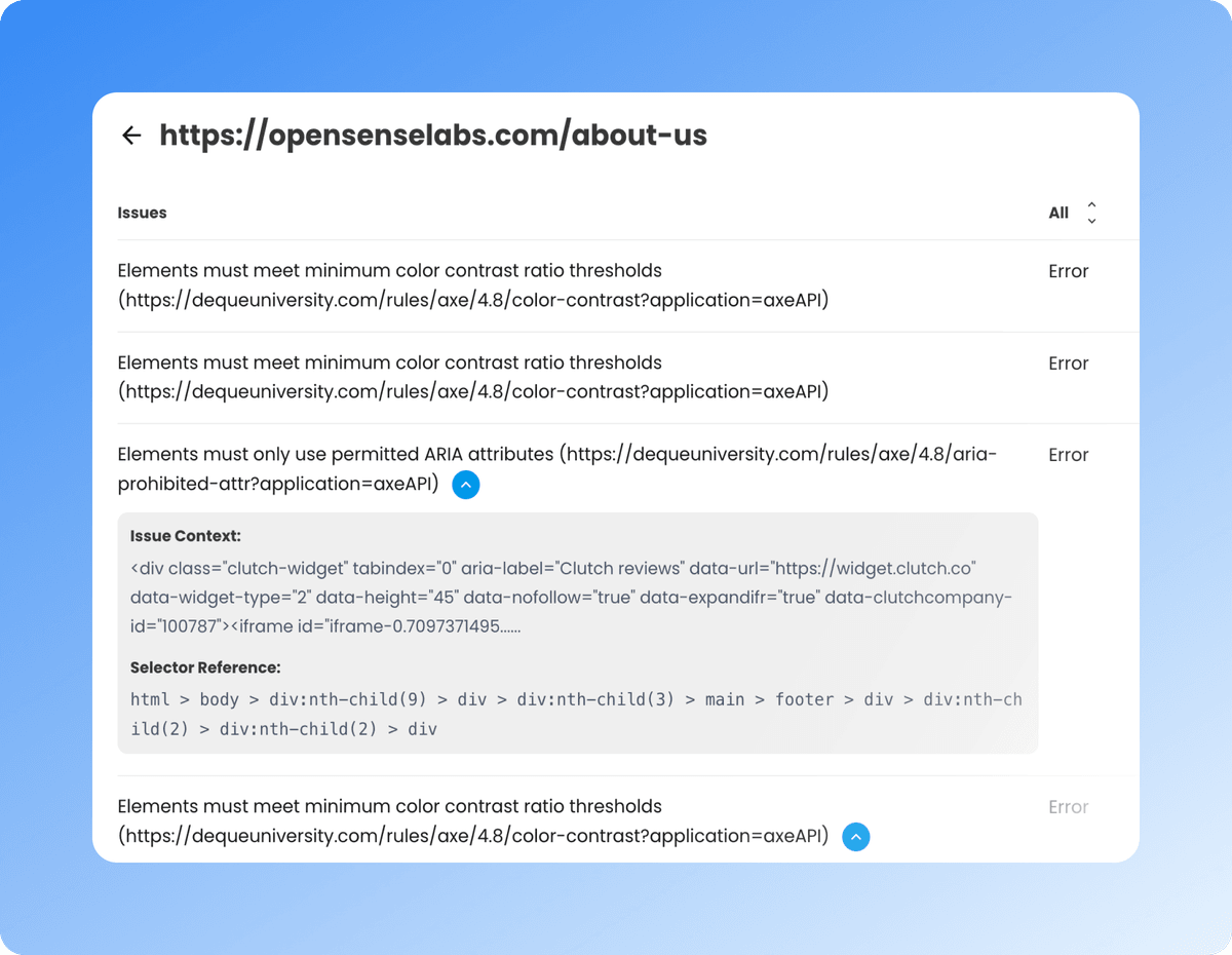 URL Specific Diagnostics
