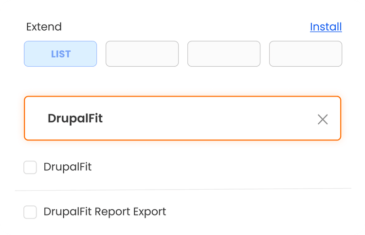 DrupalFit module setup step screenshot