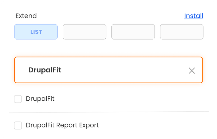 DrupalFit module setup step screenshot