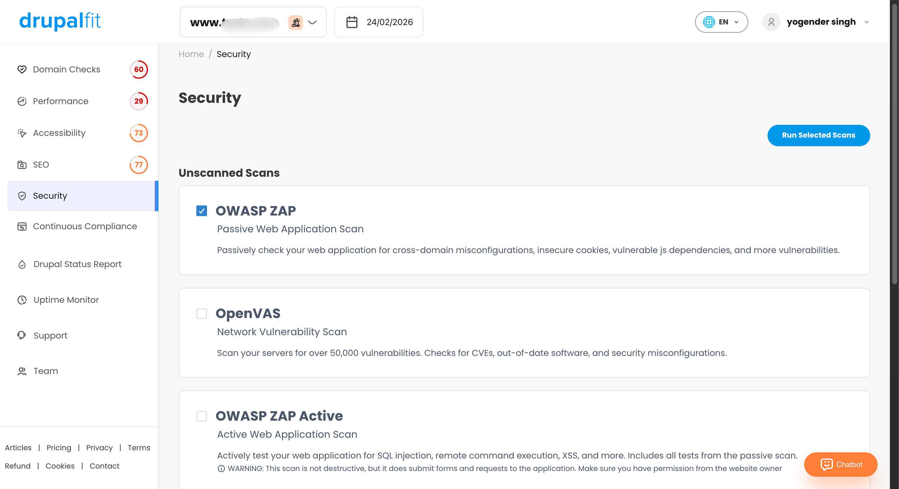 Detaillierte Sicherheitsüberprüfungen von Websites mit DrupalFit