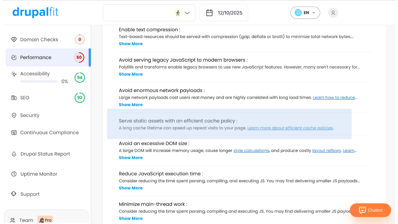 Verlassen auf Basis-Caching Drupal Website Performance DrupalFit