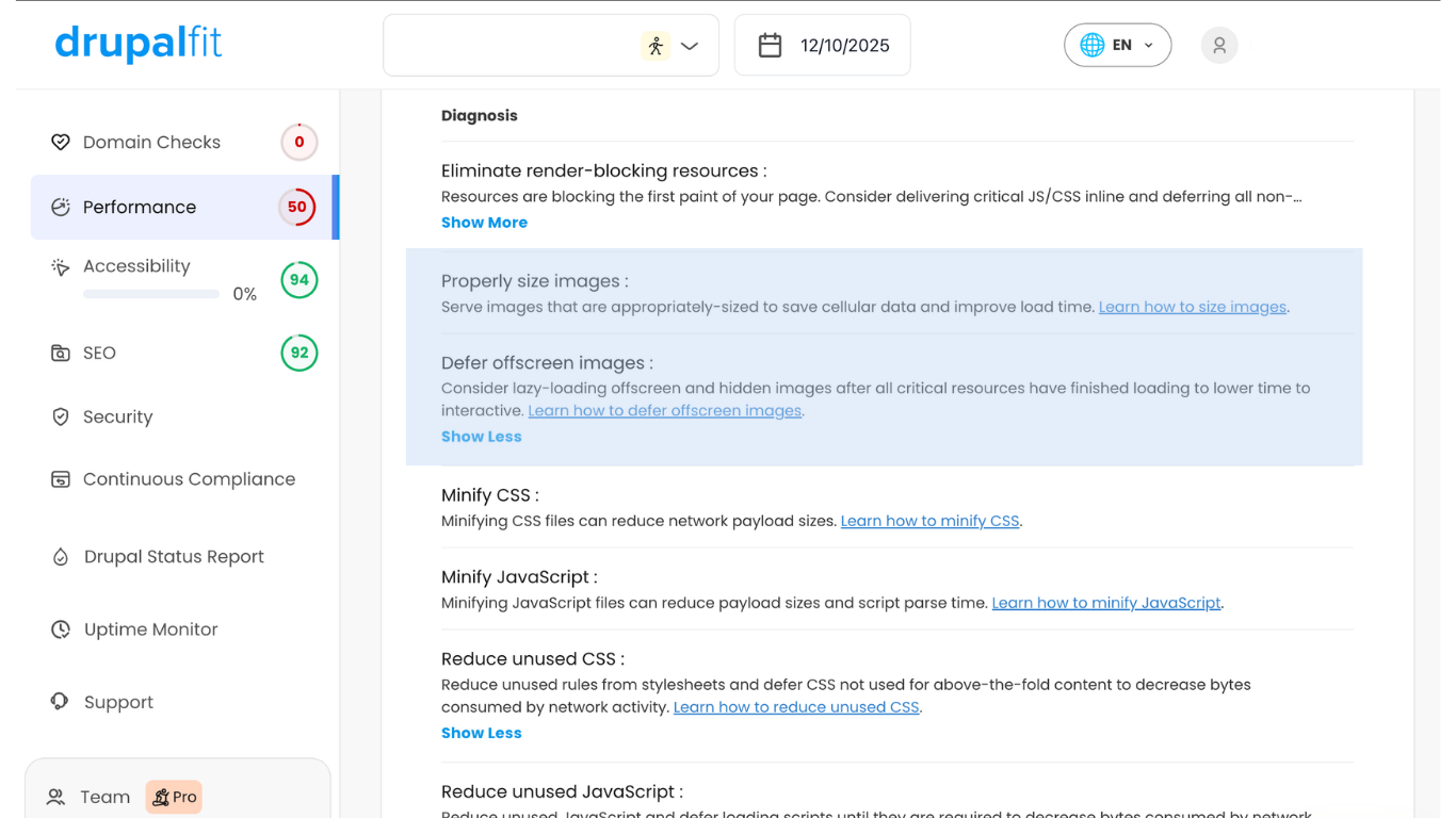  Unoptimierte Bilder Drupal Website Performance DrupalFit