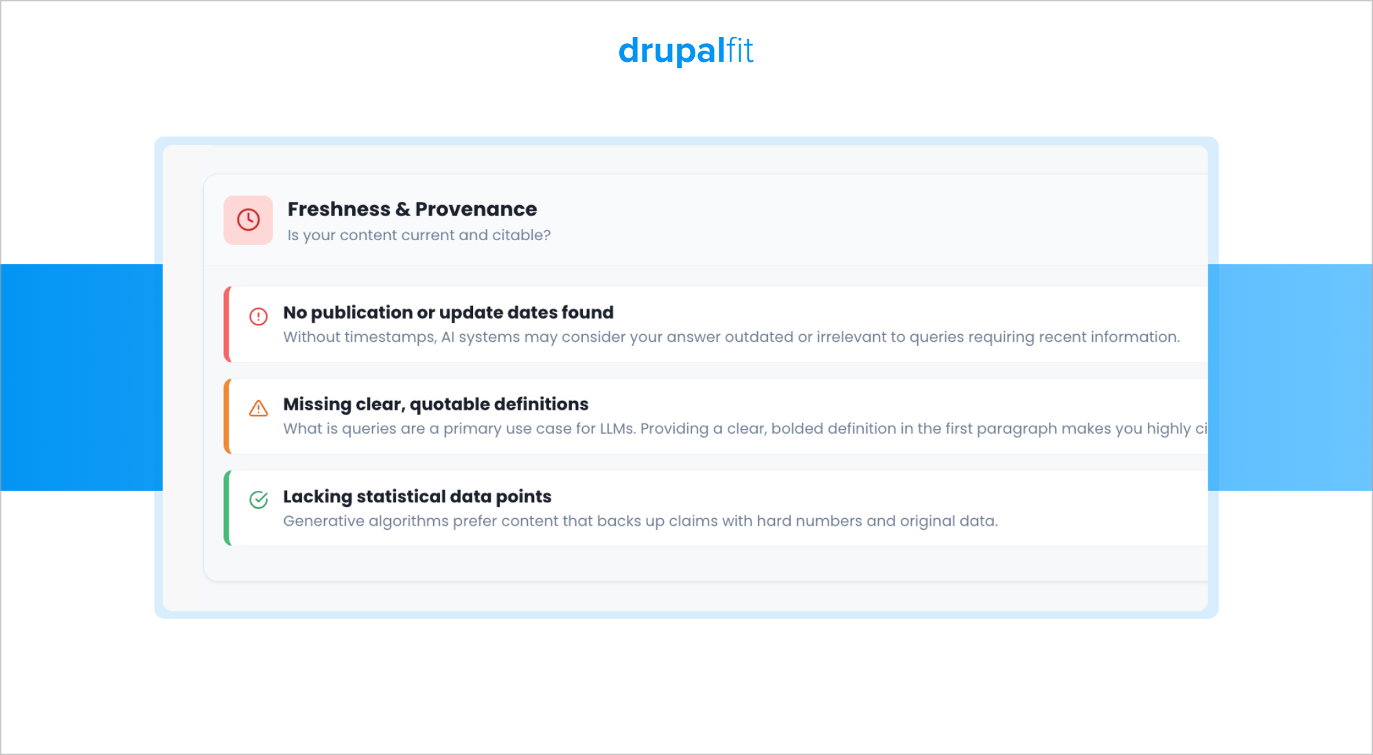 AEO und GEO Freshness und Pravenance DrupalFit